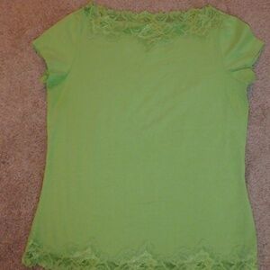 Coldwater Creek lace hem/neck t-shirt